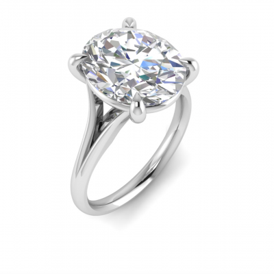 5 Ct Oval Moissanite Split Shank Solitaire Ring