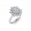 1.16 Ctw Oval Diamond Sunburst Halo Engagement Ring