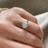 1.40 Ctw Pear Diamond East West Halo Engagement Ring