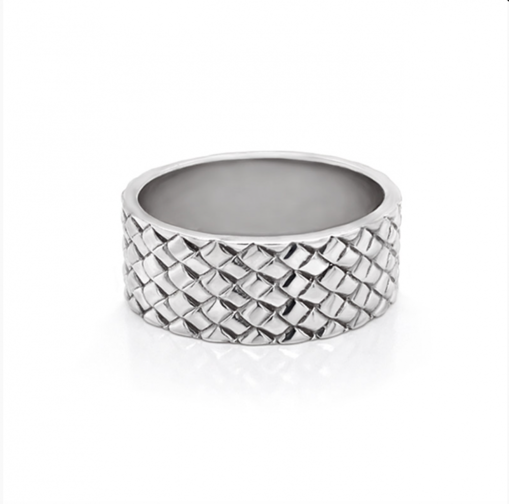 Basket Weave Wide Men's Ring