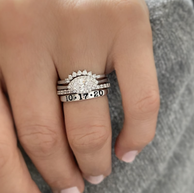 Eye Love It Personalized Engagement Ring Stack