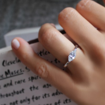 2 Ct Marquise Moissanite Skye Pave Engagement Ring