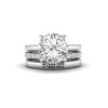 4 Ct Round Moissanite & .21 Ctw Diamond Hidden Halo Personalized Engagement Ring Stack