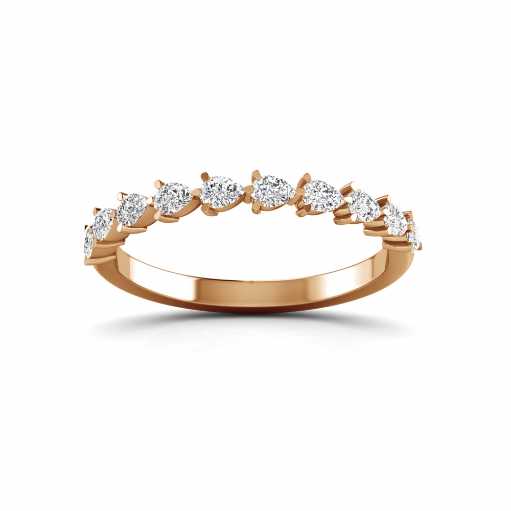 East West Pear Diamond Stackable Band