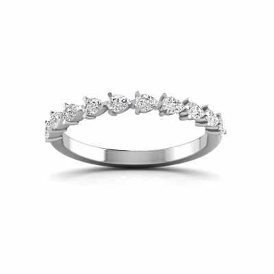 East West Pear Moissanite Stackable Band