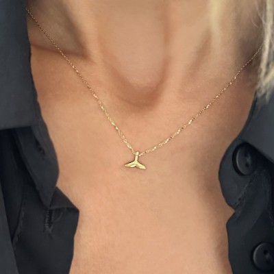 14K Gold Mermaid Tail Necklace