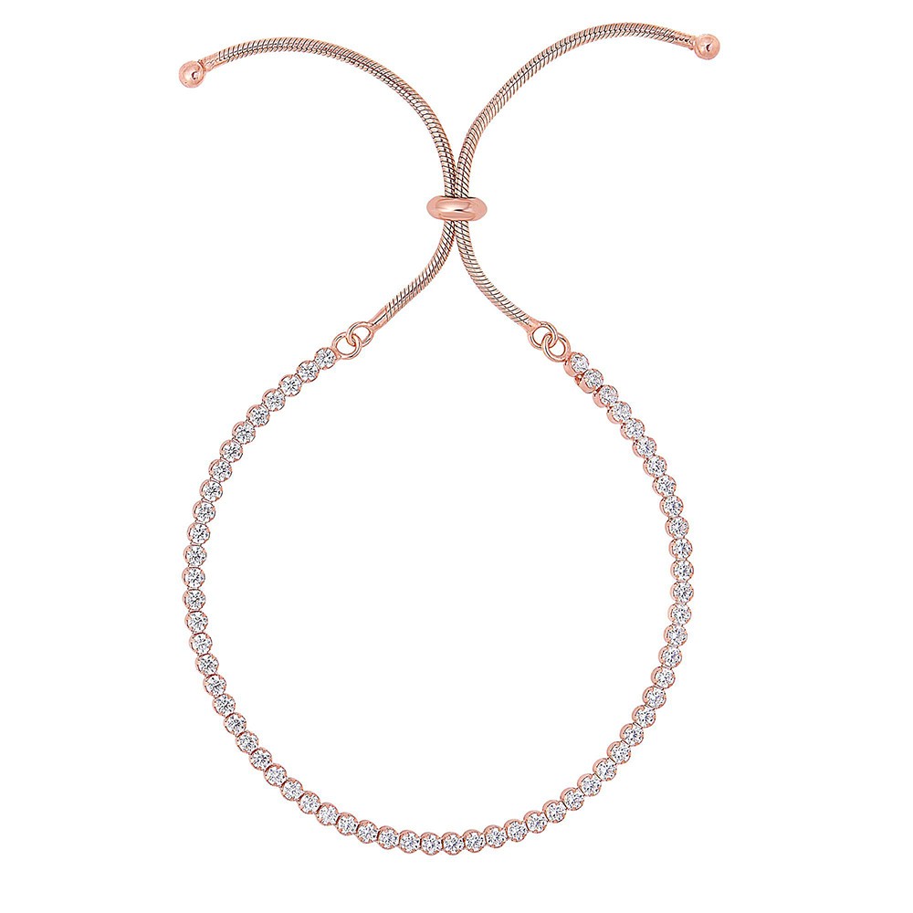 Silver CZ Bolo Tennis Bracelet