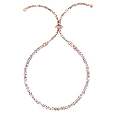 Silver CZ Bolo Tennis Bracelet