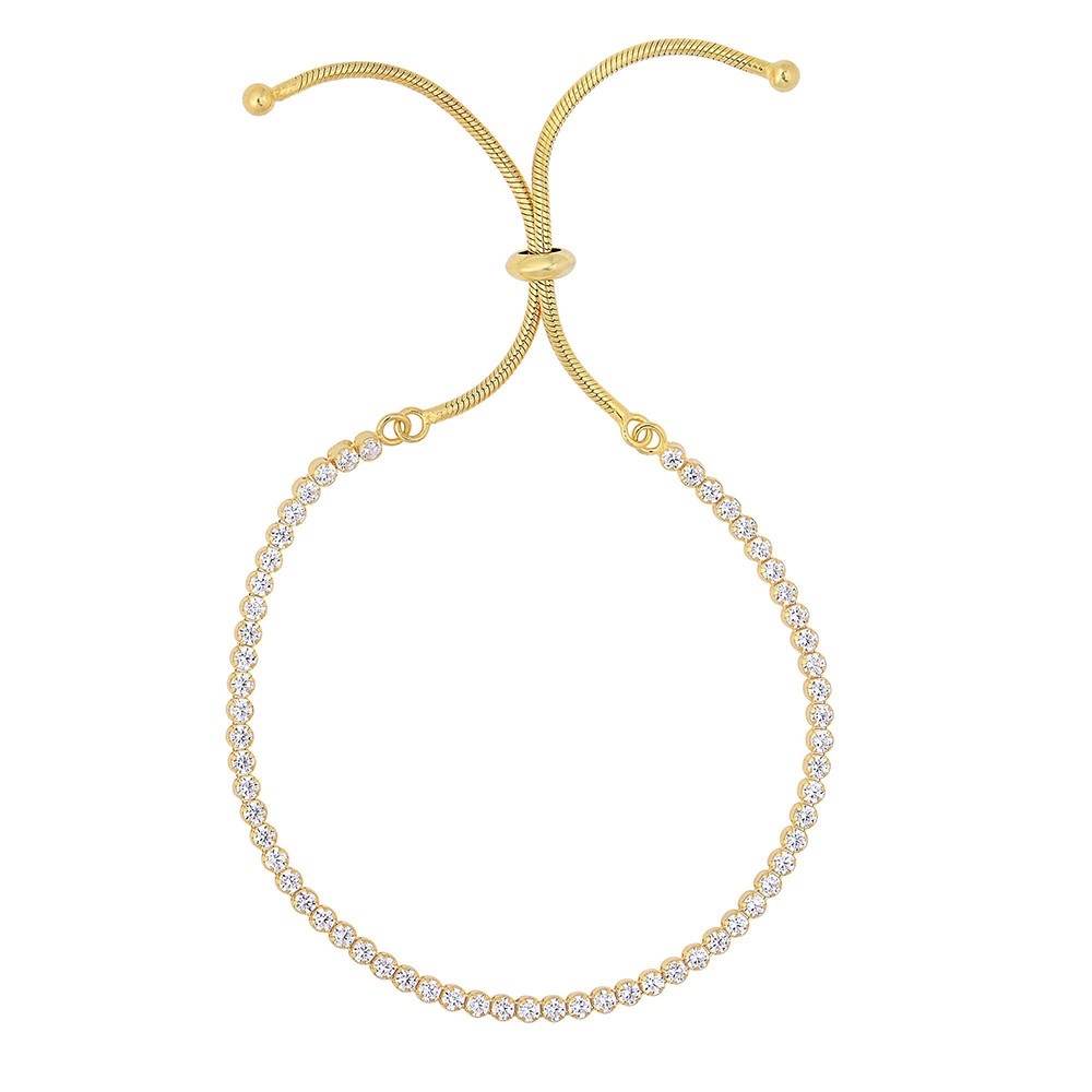 Silver CZ Bolo Tennis Bracelet