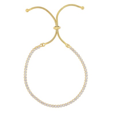 Silver CZ Bolo Tennis Bracelet