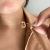 Gold Open Heart Charm Necklace