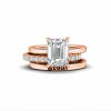 4 Ct Radiant Moissanite Hidden Halo Personalized Engagement Ring Stack