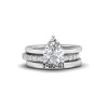 2 Ct Pear CZ Hidden Halo Personalized Engagement Ring Stack