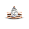 3 Ct Pear Lab Diamond Secret Halo Personalized Engagement Ring Stack