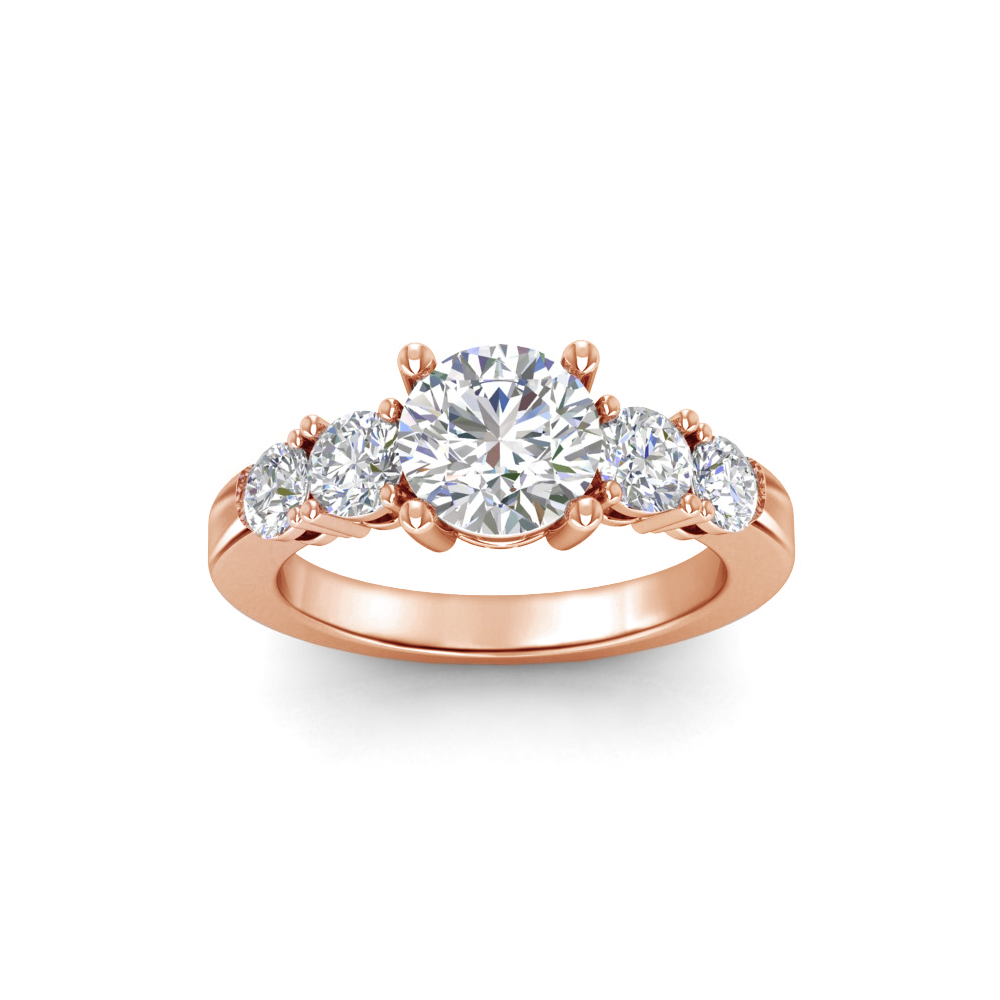 1.5 Ct Round Moissanite & .92 Ctw Moissanite Pave Engagement Ring
