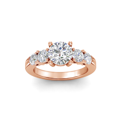 1.5 Ct Round Moissanite & .92 Ctw Moissanite Pave Engagement Ring