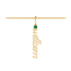 Vertical Birthstone Script Name Necklace