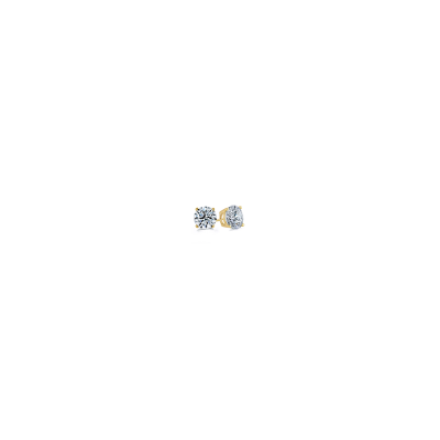 .20 Ctw Round CZ Gold Stud Earrings
