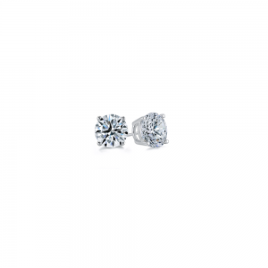 1.50 Ctw Round CZ Gold Stud Earrings