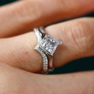 2 Ct Princess Colorless Lab Diamond Sanday Solitaire Engagement Ring