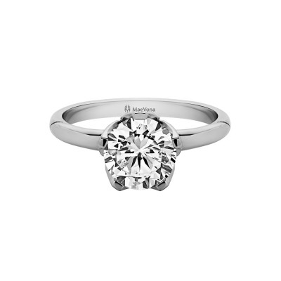 2 Ct Round Moissanite Bluebell Solitaire Engagement Ring
