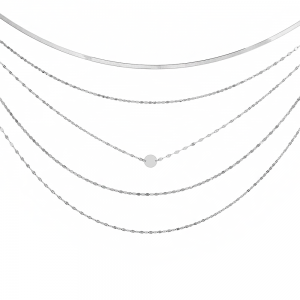 Silver Multi Chain Layer Necklace