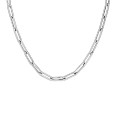 Large Silver Paperclip Necklace