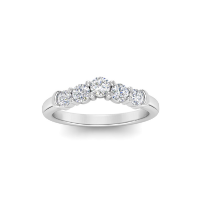 Luxe Prong Set Curved Band