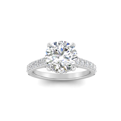 2 Ct Round Lab Diamond & .42 Ctw Diamond Gala Hidden Halo Engagement Ring