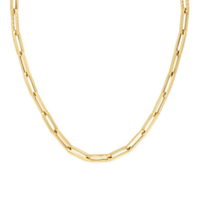 Large Gold Paperclip Necklace