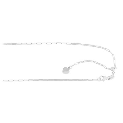 White Gold Adjustable Paperclip Chain