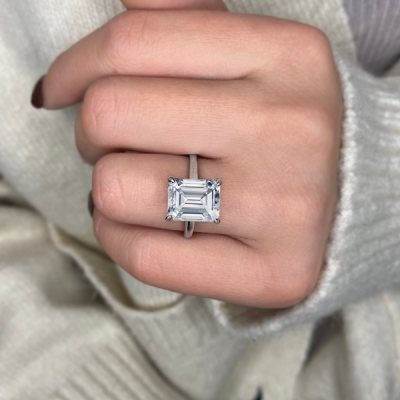 2.5 Ct Emerald Lab Diamond Engagement Ring