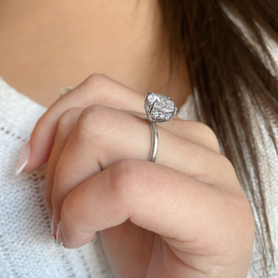 2 Ct Round Lab Diamond & .13 ctw Diamond Hidden Halo Engagement Ring