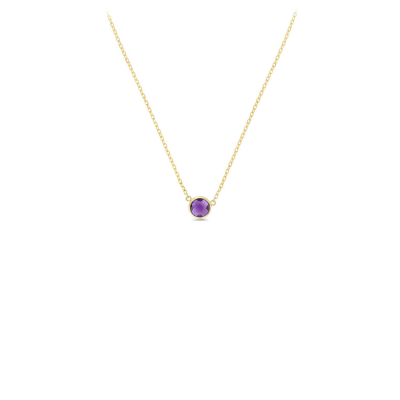 14K Gold & Amethyst Solitaire Necklace