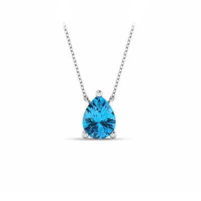 1 Ct Pear Birthstone Solitaire Pendant Necklace