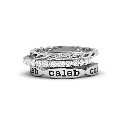 The Trio Personalized Ring Stack