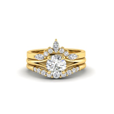 1.6 Ctw Diamond Nesting Engagement Ring Stack