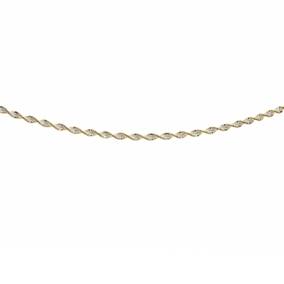 Silver Two-Tone Twisted Anklet