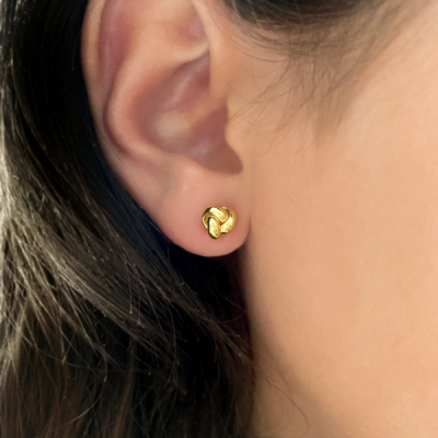 Small Gold Knot Stud Earrings