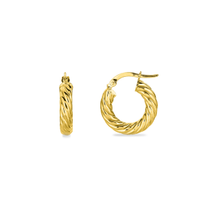 10mm Gold Croissant Hoop Earrings
