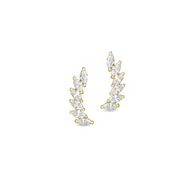 Gold CZ Marquise Ear Climber