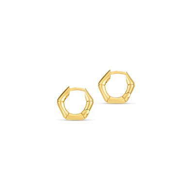 Gold Bamboo Huggie Hoop Earrings