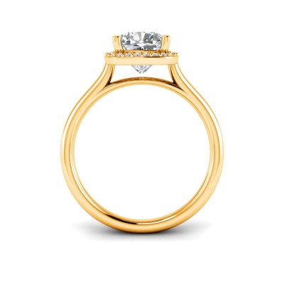2 Ct Cushion Lab Diamond & .15 Ctw Diamond Classic Halo Engagement Ring
