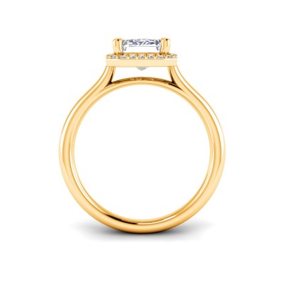 2 Ct Radiant Lab Diamond & .15 Ctw Diamond Classic Halo Engagement Ring