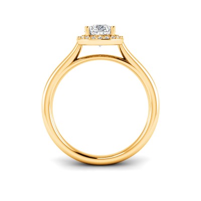 1.5 Ct Pear Lab Diamond & .15 Ctw Diamond Classic Halo Engagement Ring