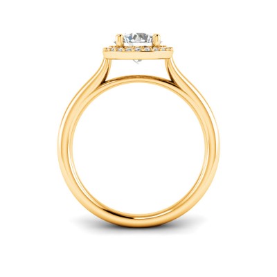 2 Ct Round Lab Diamond & .15 Ctw Diamond Classic Halo Engagement Ring