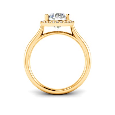 2 Ct Round Lab Diamond & .15 Ctw Diamond Classic Halo Engagement Ring