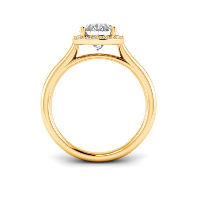 2 Ct Oval Lab Diamond & .15 Ctw Diamond Classic Halo Engagement Ring