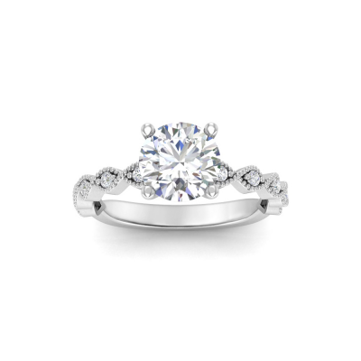1.6 Ctw Lab Diamond Infinity Milgrain Engagement Ring