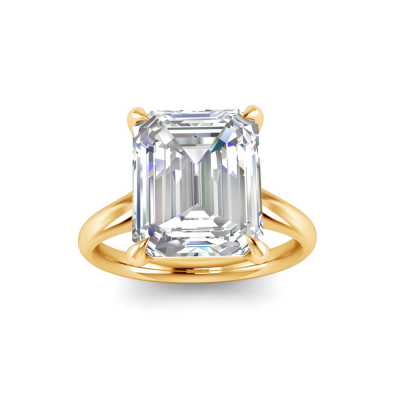 5 Ct Emerald Lab Diamond Engagement Ring